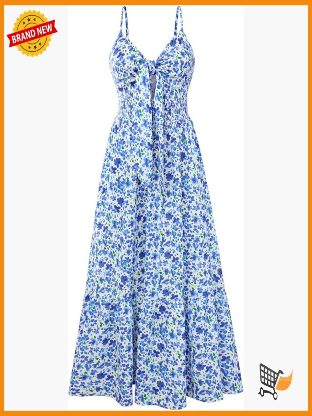 Summer Floral Maxi Dress with Pockets, Boho Beach Sundress, V-Neck